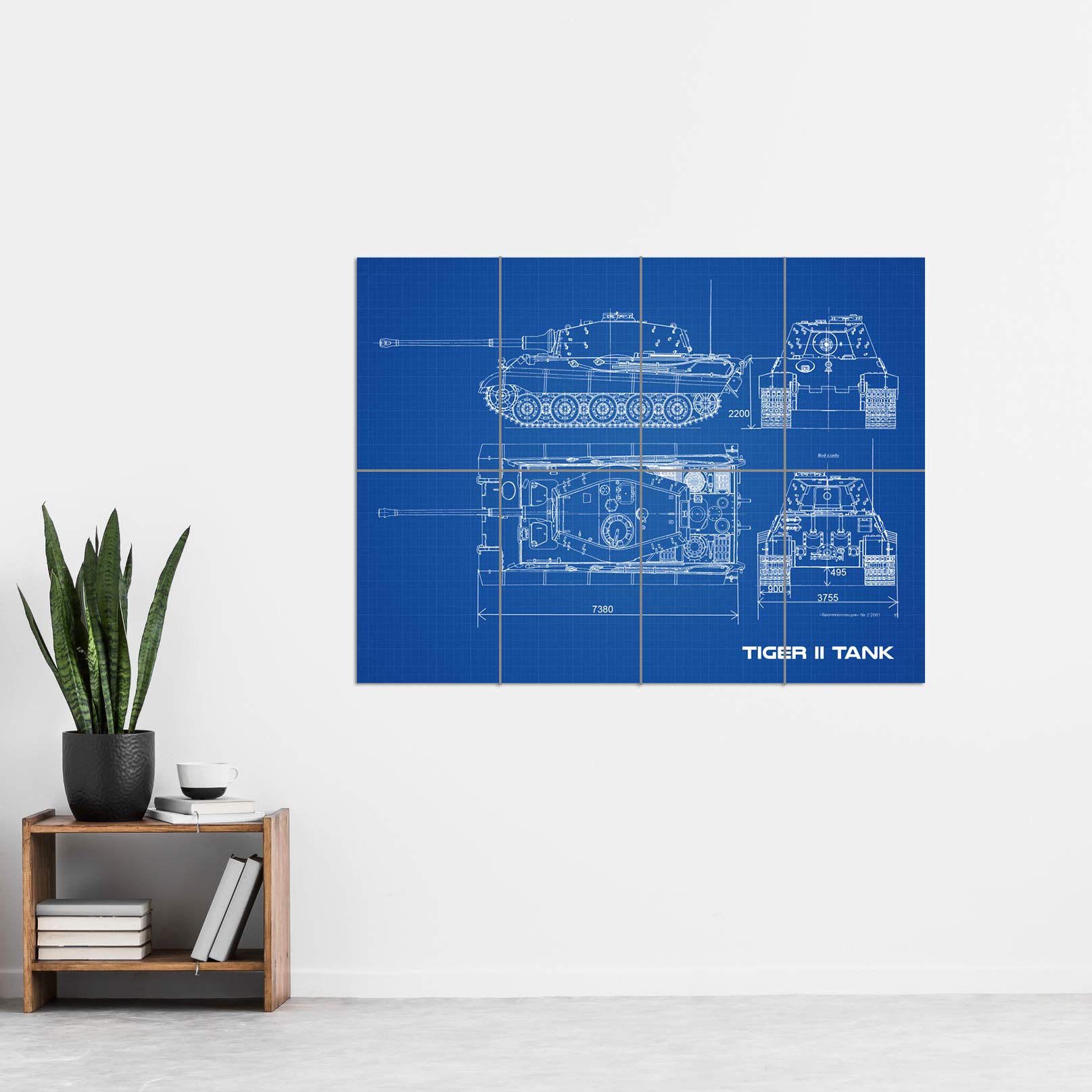 Artery8 Tiger II Panzerkampfwagen Heavy Tank Blueprint Plan XL