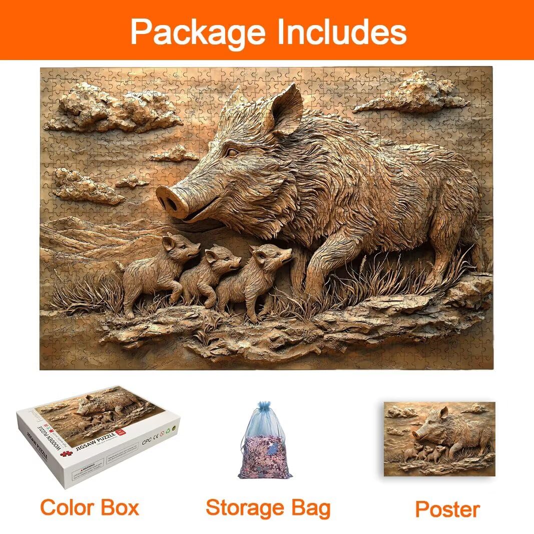 Puzzle świnia, Puzzle 2000 Pieces, Puzzle, Prezent Kobiety, Decor -8990