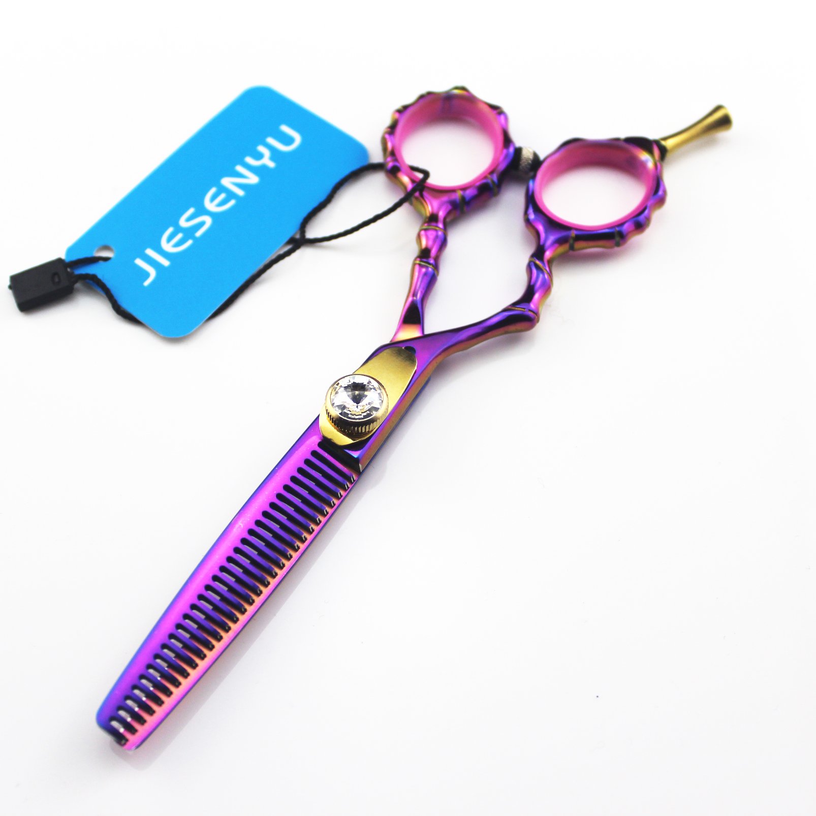 Ciseaux de coupe et ciseaux à effiler gaucher Jiesenyu multicolores de 14 cm