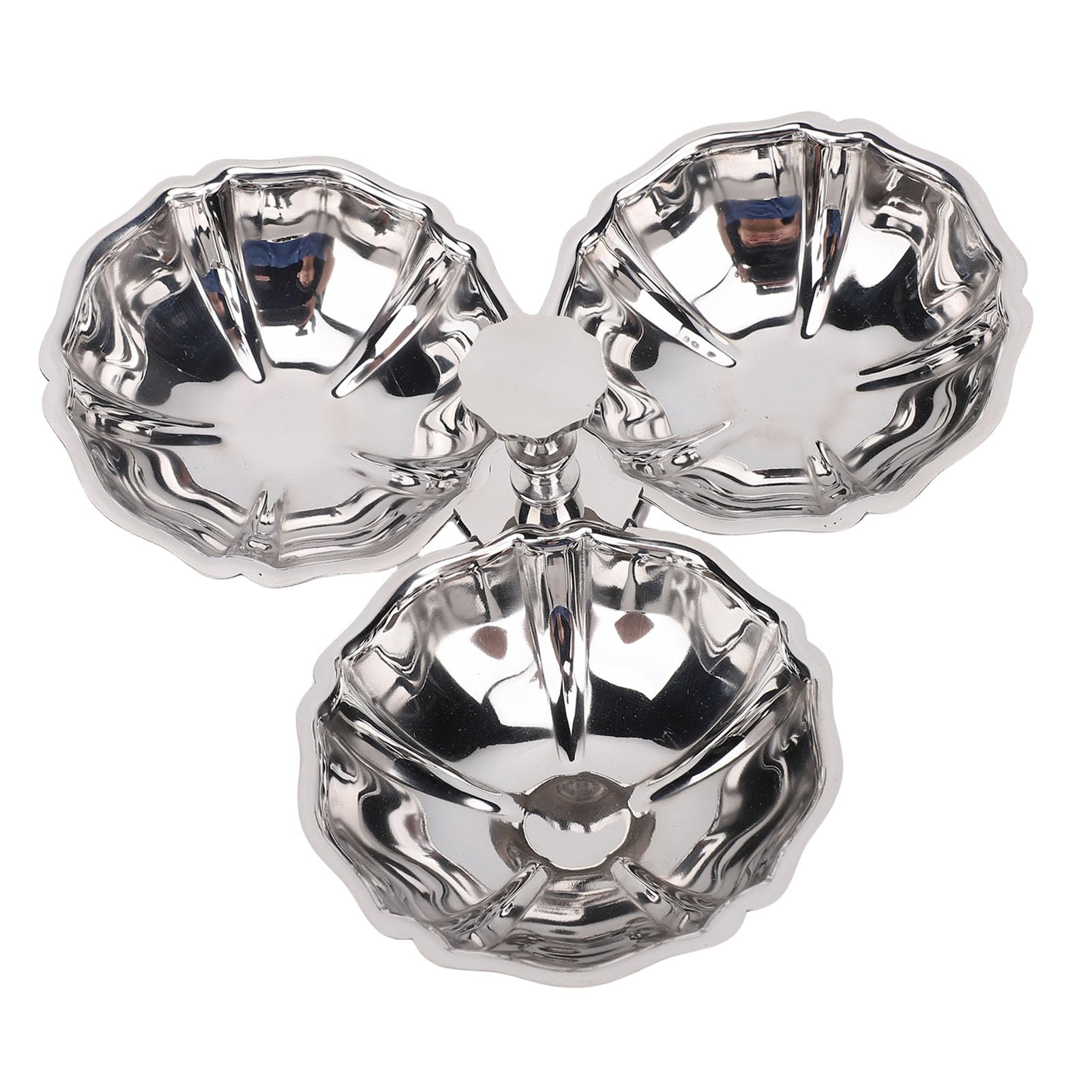 Assiette de Service en Acier Inoxydable 304, Bol à Collation Réutilisable 3 en 1, Lavable au Lave-vaisselle, avec un Design Robuste pour la Cuisine à Domicile, les Fêtes, l