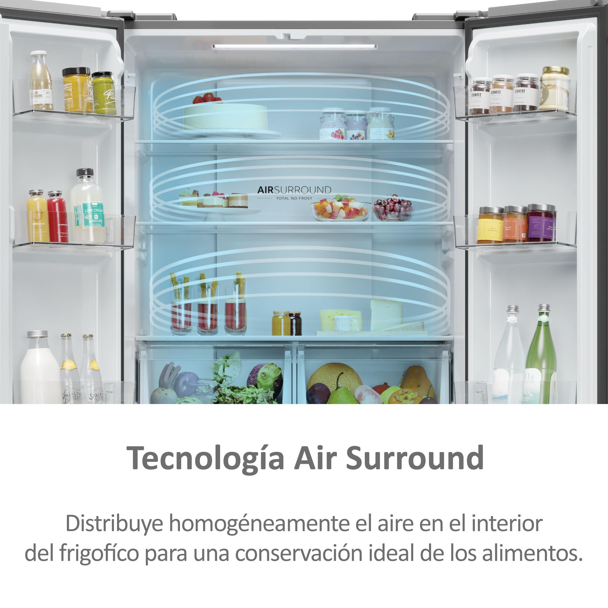 Haier SBS 90 Series 5 HSR5918DWMP - Frigorífico Side by Side, con Dispensador de Agua, Apertura puertas 90 grados, Motor Inverter, Total No Frost, Ancho 90cm, Capacidad XXL 521L, Iluminación LED, Inox