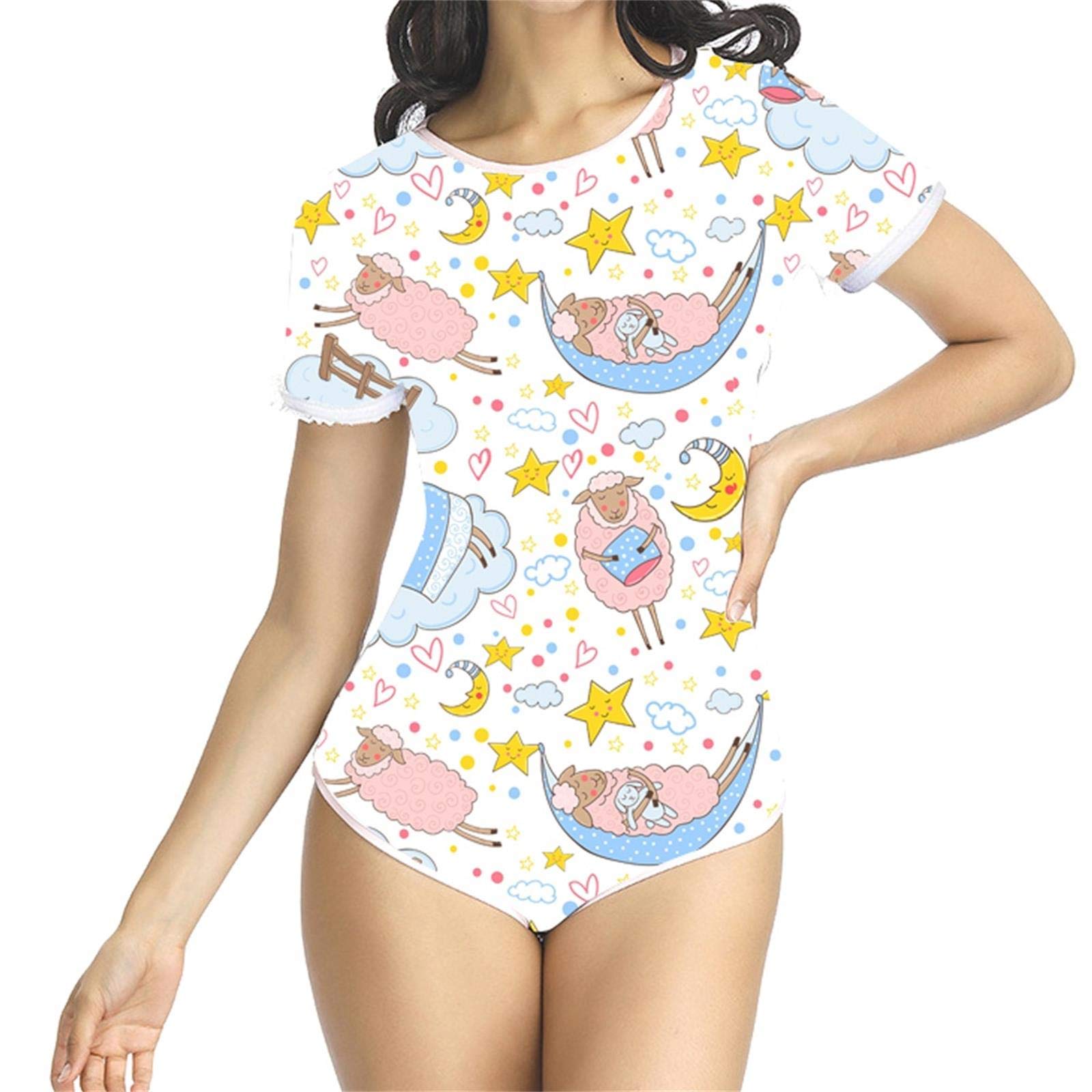 Amazon.co.jp: かわいい半袖 ABDL Onesie ベビーおむつ恋人（ABDL