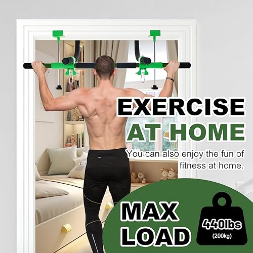 Miniatura 5 de Columpio de puerta para niños y barra de dominadas para adultos  Columpio interior para niños con 4 accesorios  Gimnasio multifunción para la