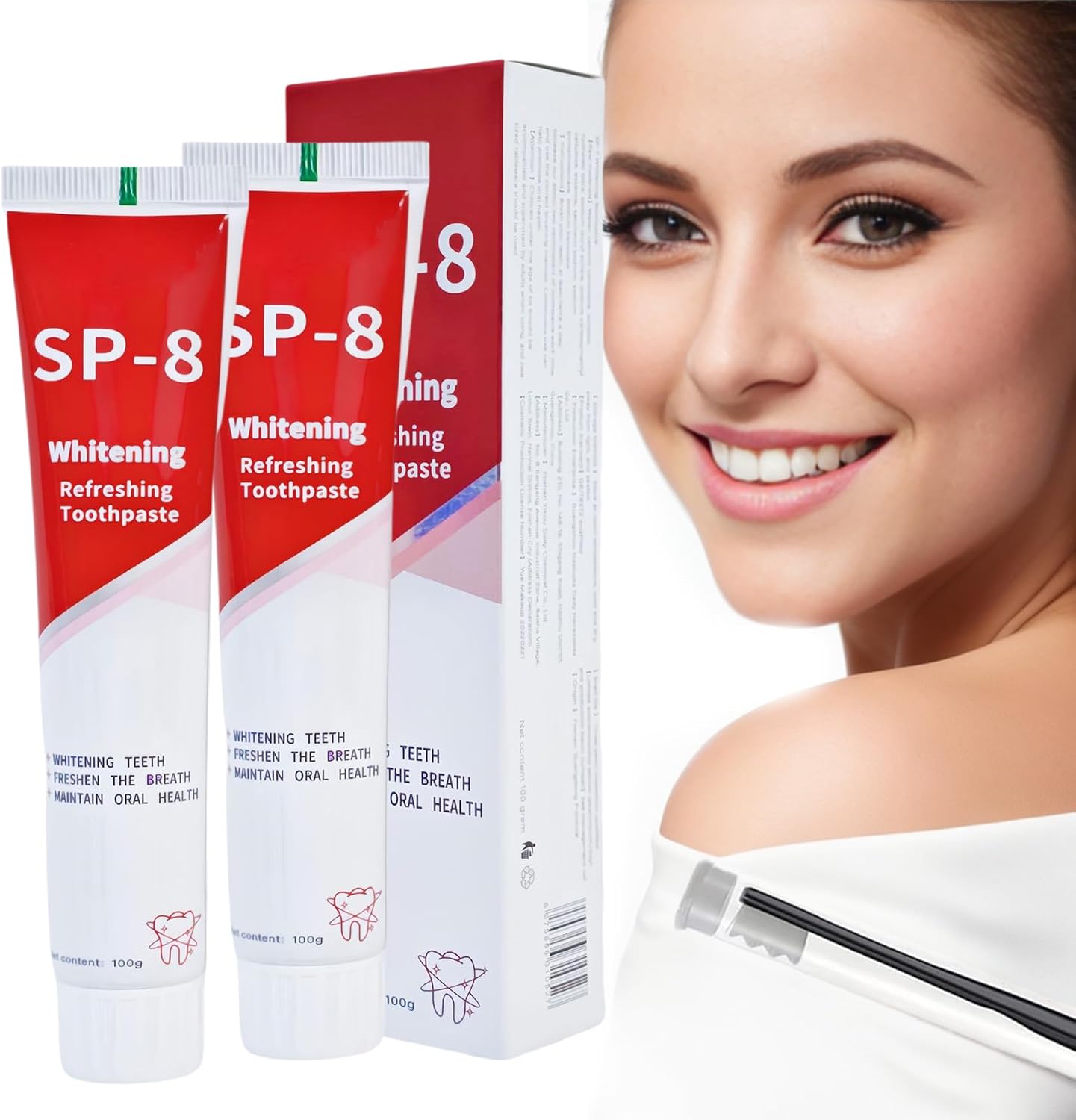 Sp8 Toothpaste, Sp-8 Pasta Dental, Sp-8 Probiotic Toothpaste Whitening 2Pack