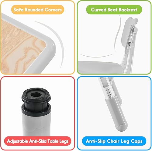 Miniatura 5 de Mesa y sillas para niños, Mesa y sillas para niños, Mesa y sillas para niños, Mesa para niños (4 sillas), Conjunto de mesa y silla para niños de 5 a