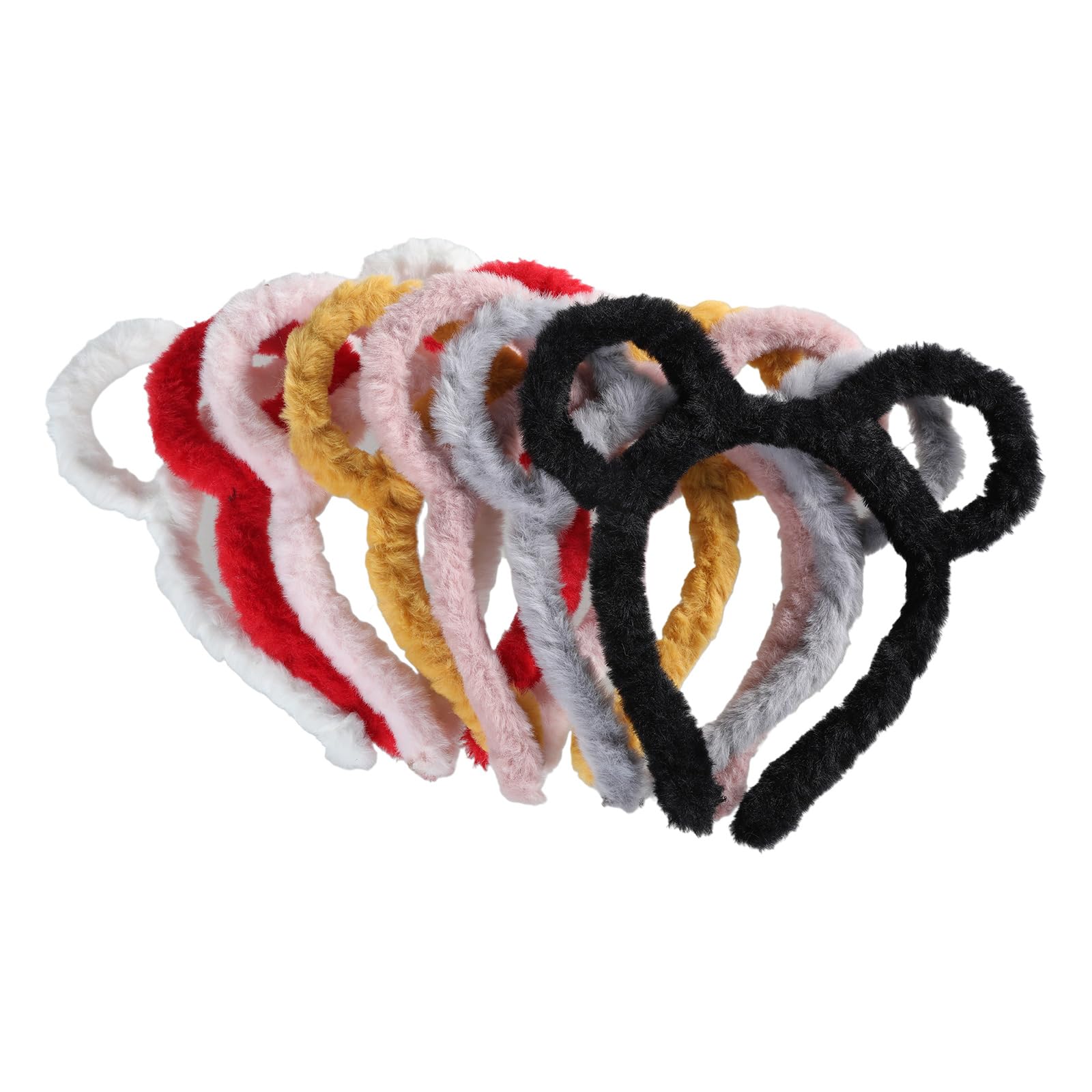 Fentency Korean Women Winter Thick Plush Headbands Cartoon Round Mouse Bear Ears Hair Hoop Candy Color Makeup Metal Bandana Gifts