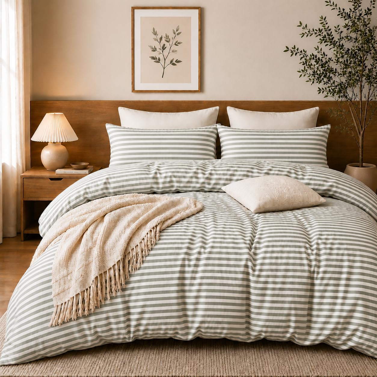 Grace Pin Stripes Grey Stripe Single Duvet Cover Set - Premium Microfiber Reversible Duvet Cover Single (135 X 200 Cm) 2 Pcs - Ultrasoft Hypoallergenic Quilt Cover Set Non Iron Luxury Bedding Sets With Zipper Closure