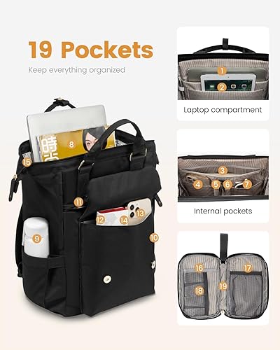 Miniatura 3 de LOVEVOOK - Mochila para laptop, para viaje de trabajo, bolso de enfermera, profesor, médico, viajero, para computadora de negocios, mochila