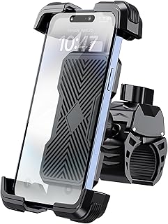 Grefay Bike Phone Holder Mount Motorcycle Phone Holder Handlebar Clamp for Road Bike MTB Scooter with 360 Rotate for iPhon...