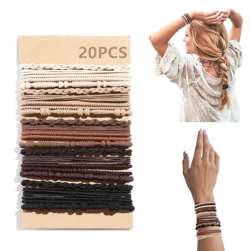 20 ligas para el cabello bohemias, pulseras multicolores para el cabello, lindas cintas elásticas trenzadas, cintas para el cabello bonitas, no