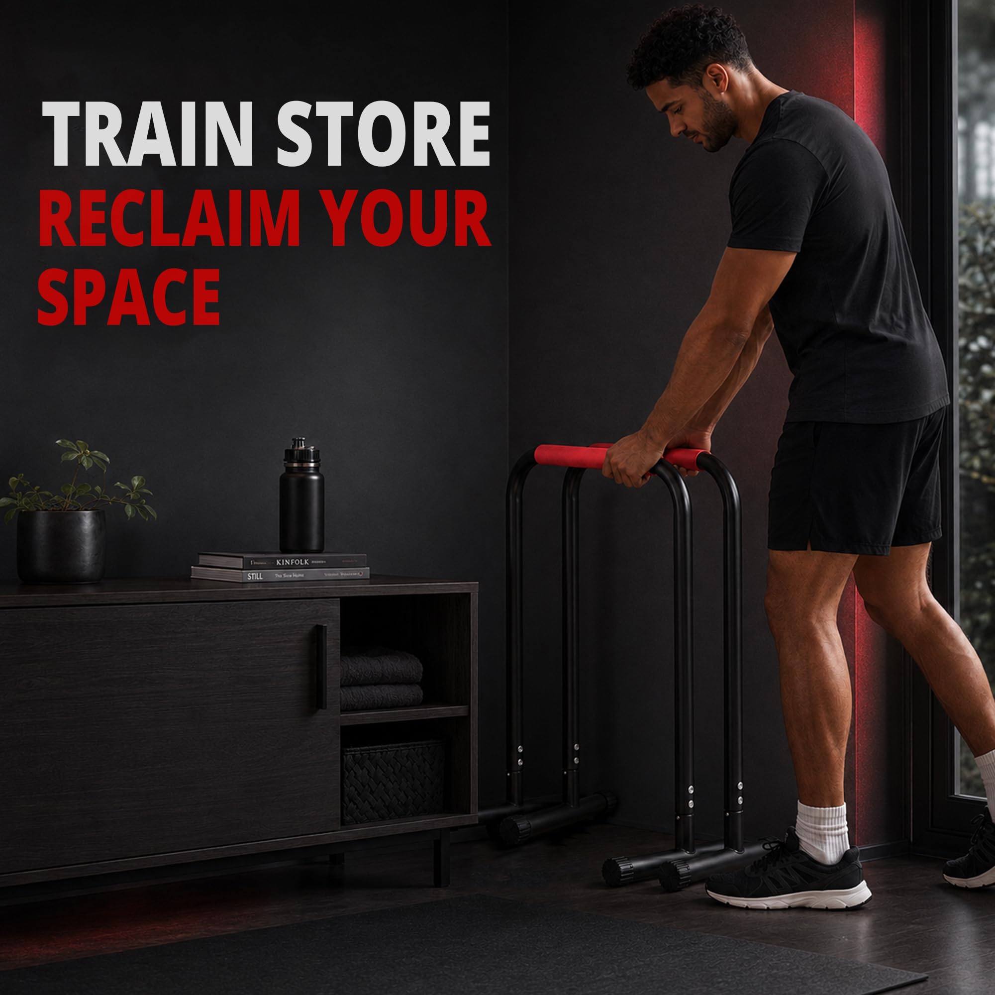 Max Strength Pro Dips Bar do dipów, podciągów nóg, Push Up i innych, wytrzymały materiał żelazny z szerokim wyściełanym uchwytem wysokość 70 cm, szerokość 60 cm, stopa 42 cm waga użytkownika do 120 kg sprawdzona bezpieczeństwo
