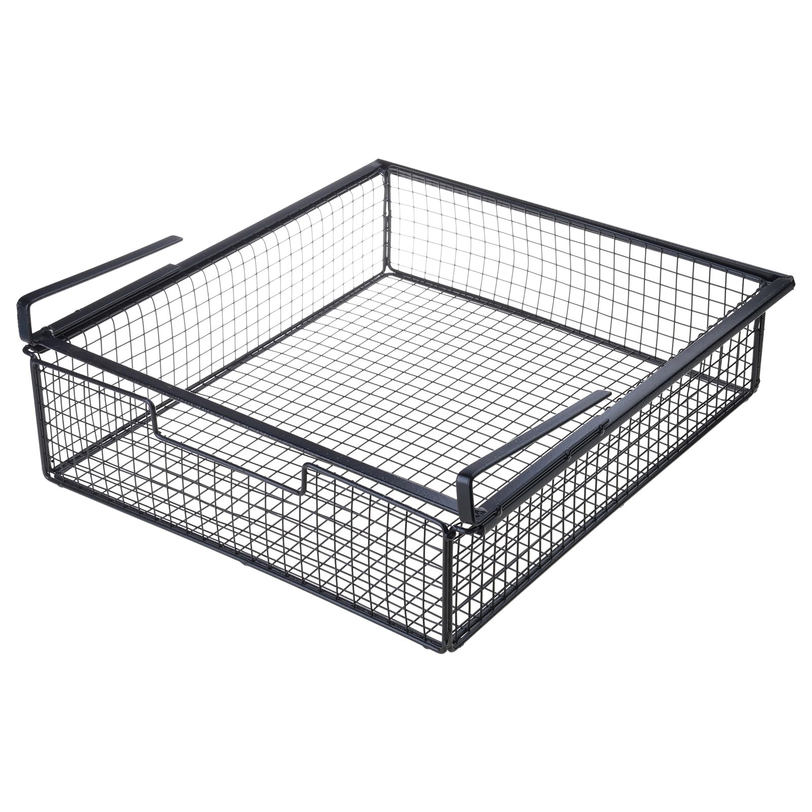 Buxuaaaa Hanging Pullout Drawer Metal Clothing Pull Out Basket Cabinet Organizing Bin Under Shelf Storage Basket Storage Solution Shelf Rack