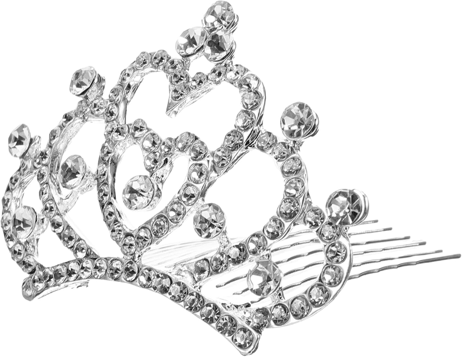 FRCOLOR Kids Crown Comb Hair Clips 3-Pack - Lightweight Tiara Hair Accessories for Girls Sparkling Crystal Design for Birthdays Pageants and Performances