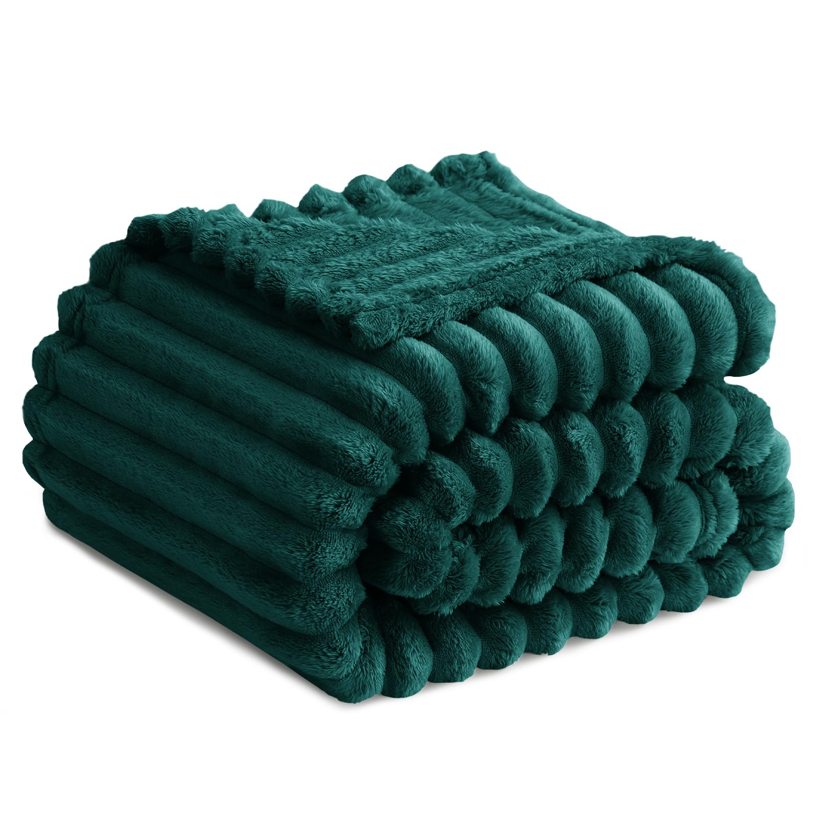 RUIKASI Kuscheldecke Flauschig Decke Dunkelgrün - 150x200cm Fleecedecke Sofadecke Couchdecke für Wohnzimmer Deko Tagesdecke Blanket, Weiche Wolldecke Warme Korddecke als Wohn- & Kuscheldecken
