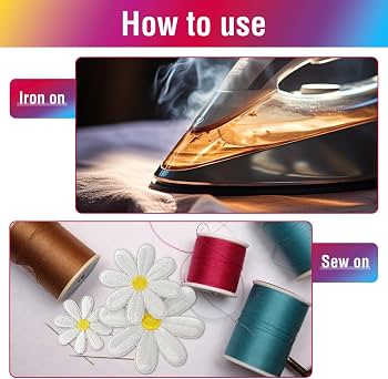 AHANDMAKER 43-Piece Flowers & Bees Embroidery Patch Set - 14 Styles, Sew-On Or Iron-On Appliques For Jackets, Jeans, Backpacks & DIY Crafts | Repair & Decorate