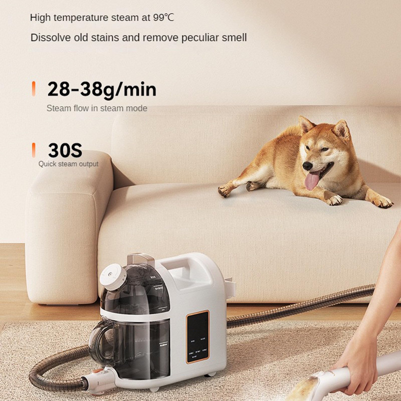 Máquina de limpieza de telas a vapor/máquina de planchar, limpiador integrado de sofá/alfombras/colchones con pulverización y succión de alta temperatura de 1400W