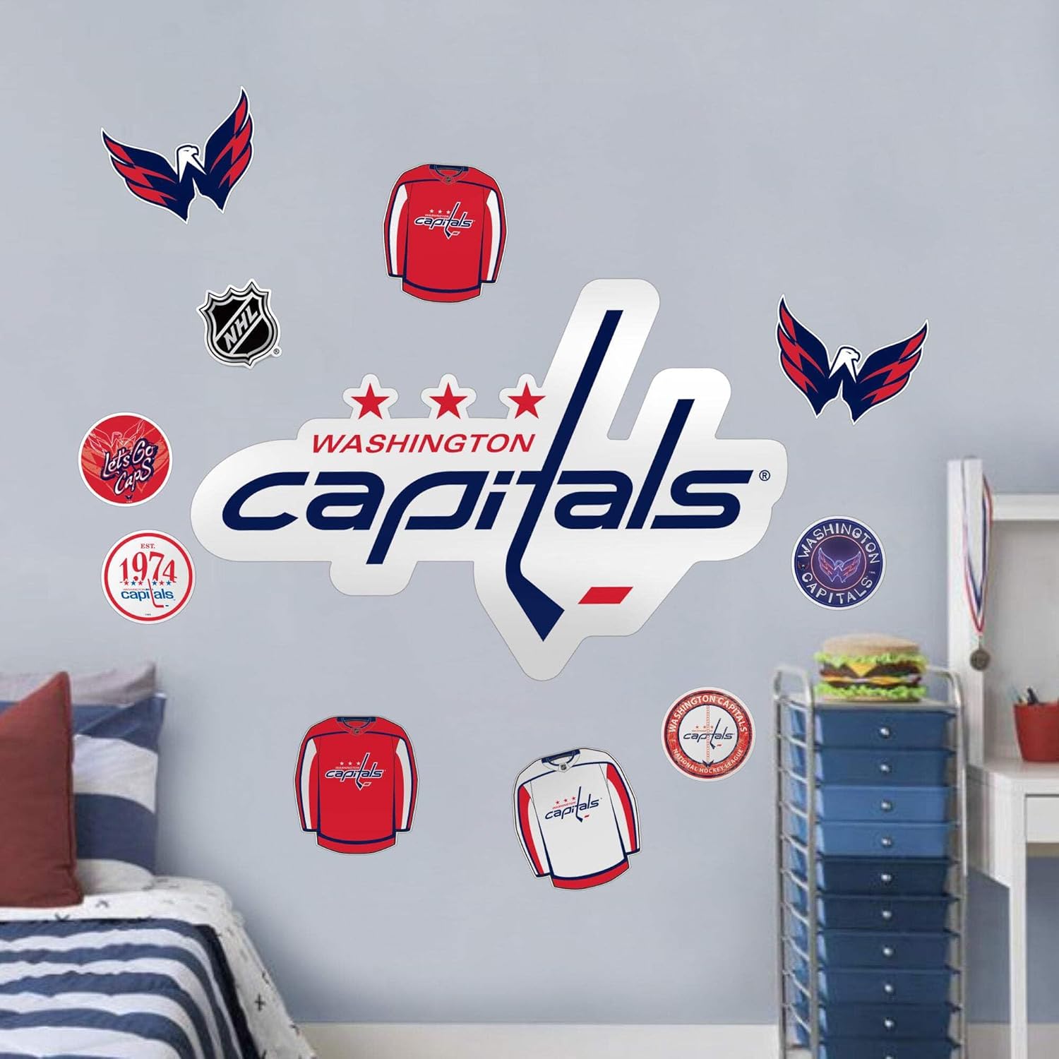 Sports Decor Washington Capitals Repositionable Wall Decal Set - Team Logos