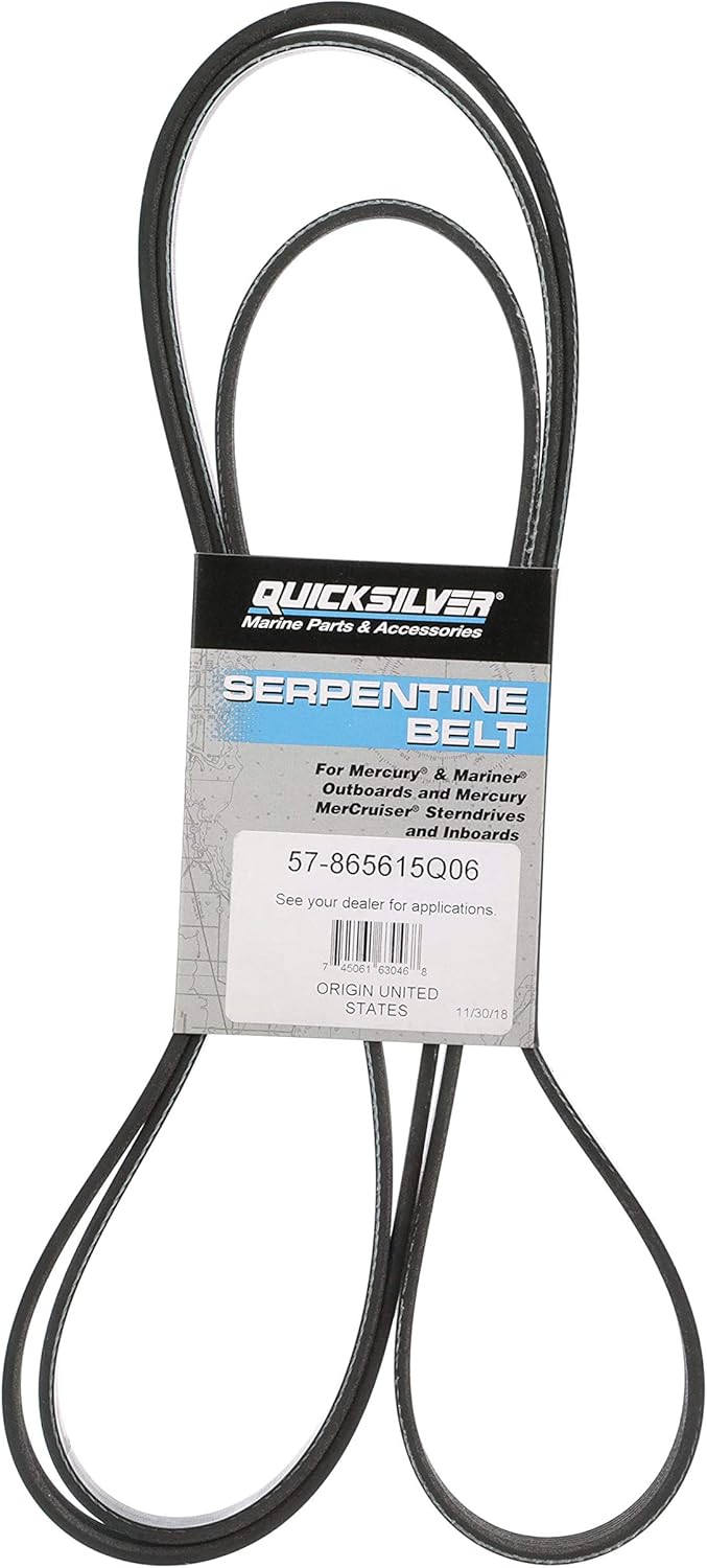 Quicksilver Serpentine Belt 57-807755Q04 - Long for MerCruiser Engines, Replacement Belt, Maintain Proper Function of Engine Systems Quicksilver 807755A04 Serpentine Belt - 2,240 mm Long