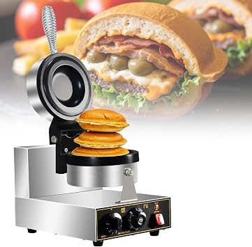 1300 W Electric UFO Burger Making Machine,50-300C Temperature Adjustable,Commercial Gelato Panini Press Non Stick Coated,for Bakery Snack Shop,110V