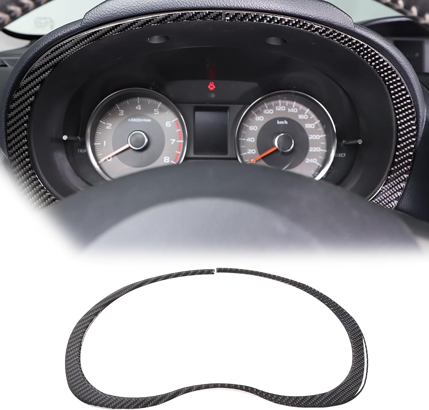 Control Dashboard Panel Cover Trim Compatible with Subaru Forester 2013-2018 Soft Carbon Fiber 1PCS Car Electronic Speedometer Trim Frame Sticker (Red Carbon)
