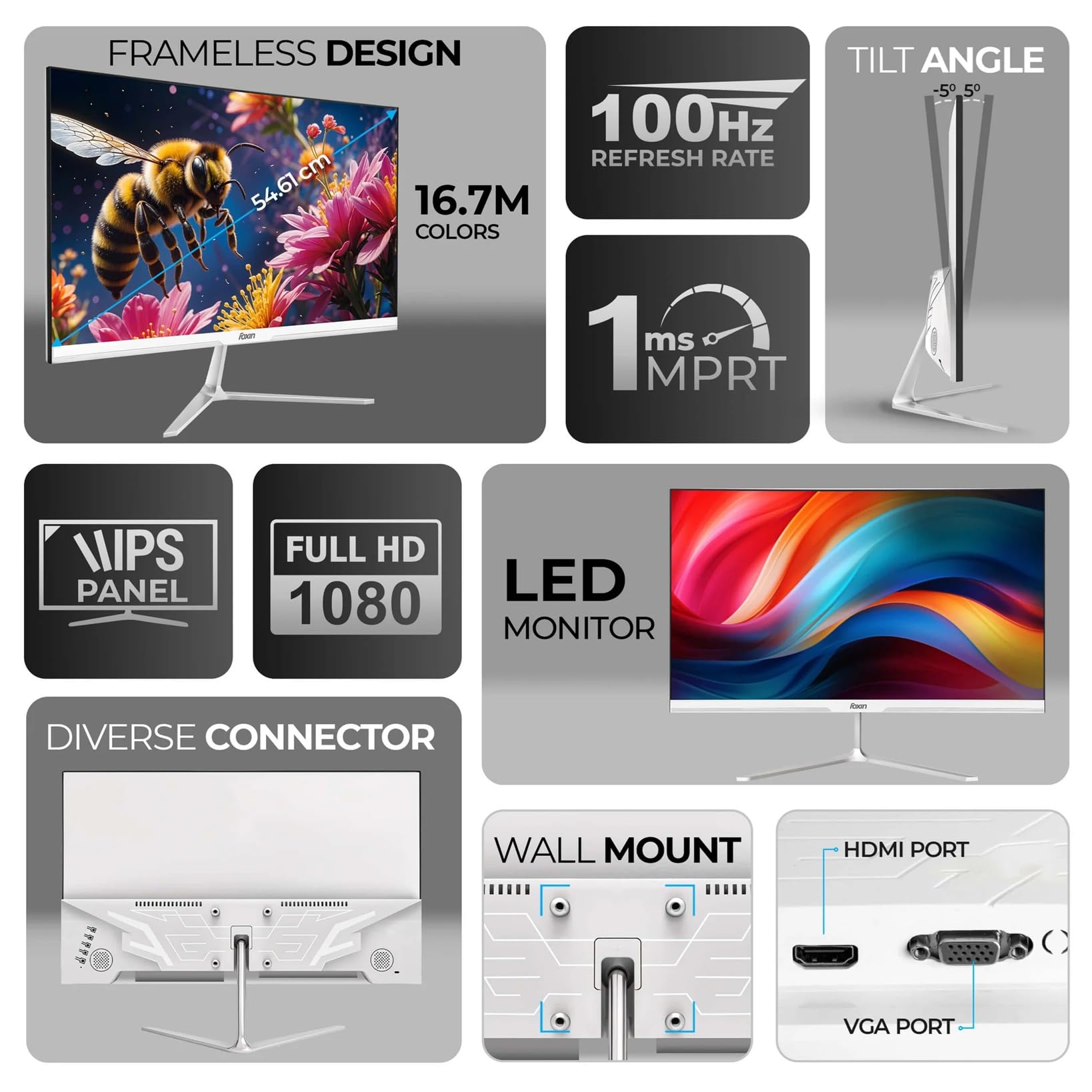 Desktop Computer Set with i7 6700, 21.5-inch FHD Monitor, 16GB RAM