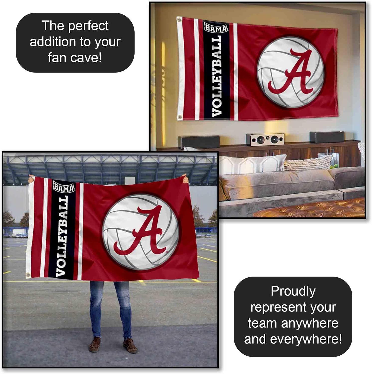 Alabama Crimson Tide Volleyball 3x5 Grommet Flag