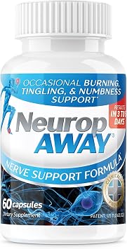 NeuropAWAY Nerve Support Supplement Taurine, R-Alpha Lipoic Acid, Acetyl-L-Carnitine & Vitamin B12 Supports Healthy Nerve Function As You Age - 60 Capsules