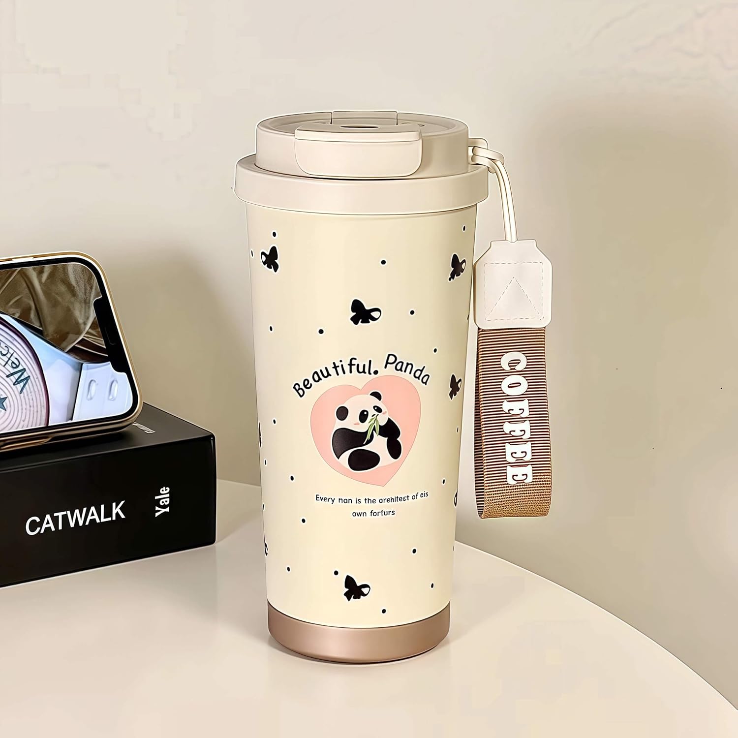 16 oz Insulated Tumblers, Cute Panda Stainless Steel Coffee Mug, Insulated Water Bottle, Double Wall Vacuum, Leakproof, Hot & Cold Drinks - Image 2
