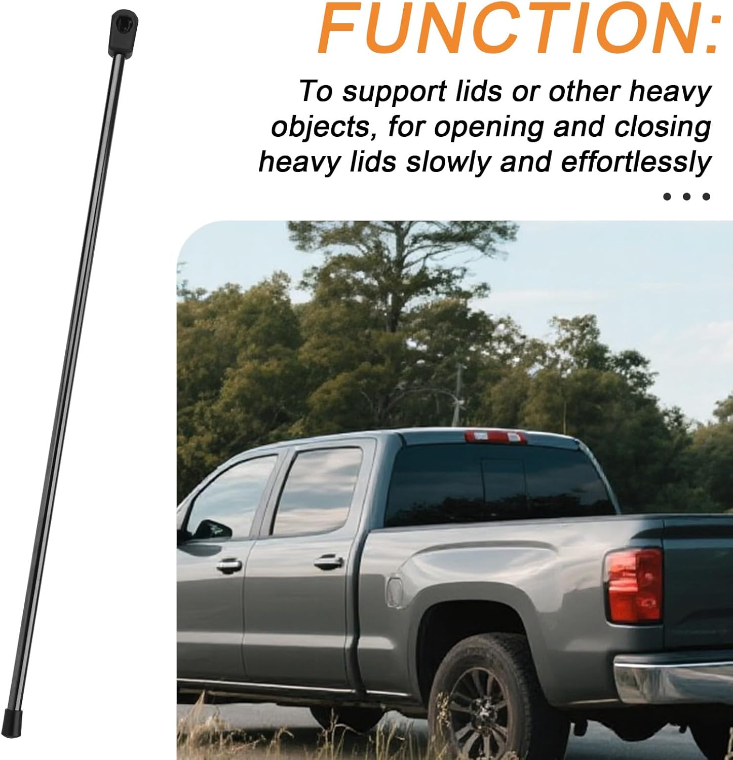 281S0001 Replacement Prop Rod, Metal Rear Tonneau Cover Lid Lift Supports for 10mm Ball-Stud Accessories for Bakflip BAK Hard Tri-Fold Pickup/Truck Bed Heavy Trailer Cover