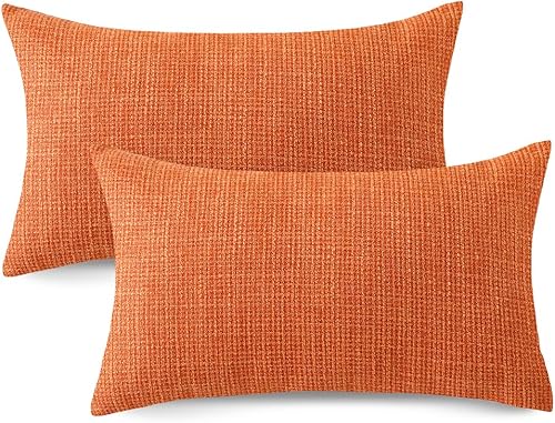 Miniatura 9 de OTOSTAR Juego de 2 fundas de almohada de lino cuadradas decorativas para otoño, 16 x 24 pulgadas, para decoración del hogar, sofá, dormitorio,