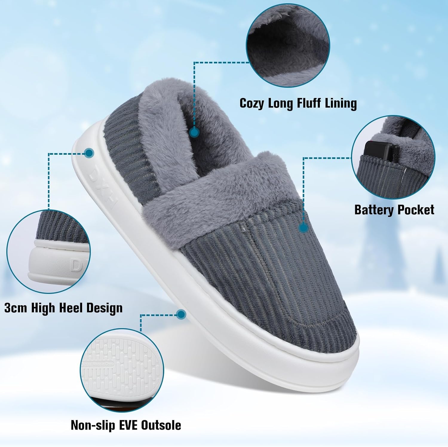 Heated Slippers Battery Detail