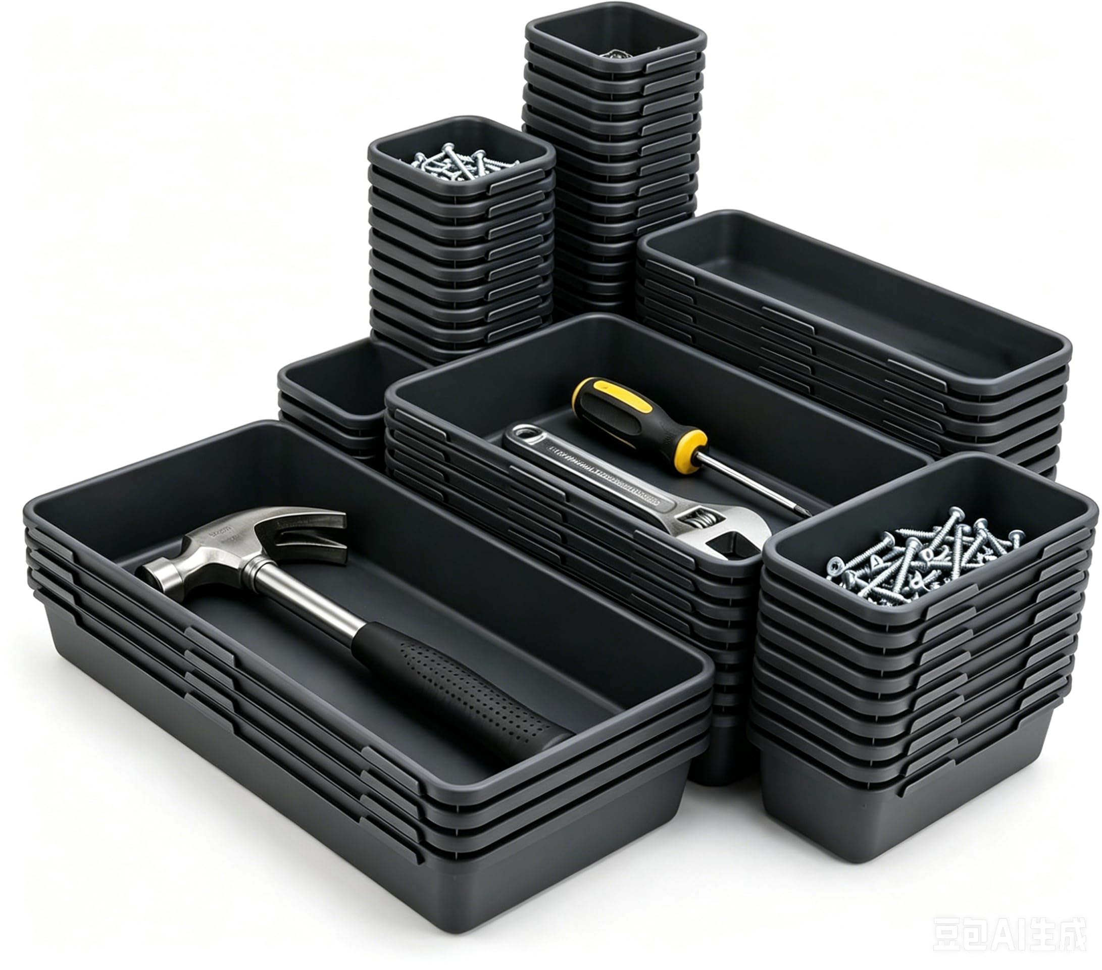 Organisateur de Rangement Tiroir Visserie Atelier 69 Pièces | Rangement des Outils, Drawer Organizer pour Bureau, Salle de Bain, Coiffeuse de Maquillage, Atelier Garage