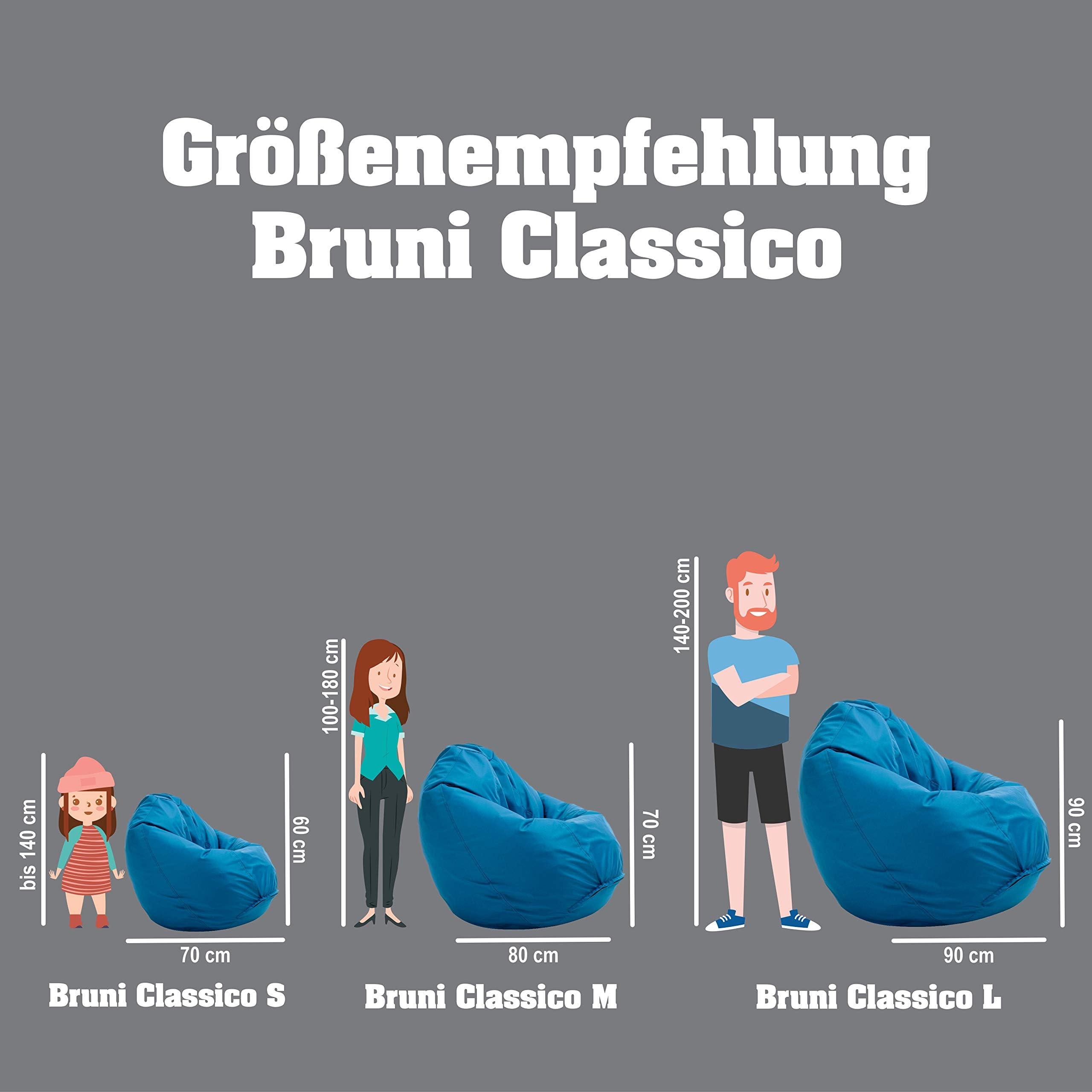 Bruni Classico L Verde – Pouf Sacco XXL, Bean Bag a forma di goccia, fodera lavabile, puff per adulti