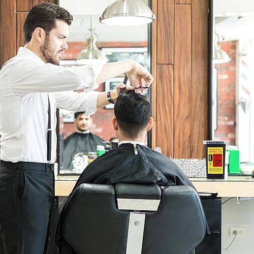 Miniatura 7 de Beaupretty 2 piezas de dispensador de cuchillas contenedor de navajas de afeitar para barbería contenedor de almacenamiento de cuchillas para el