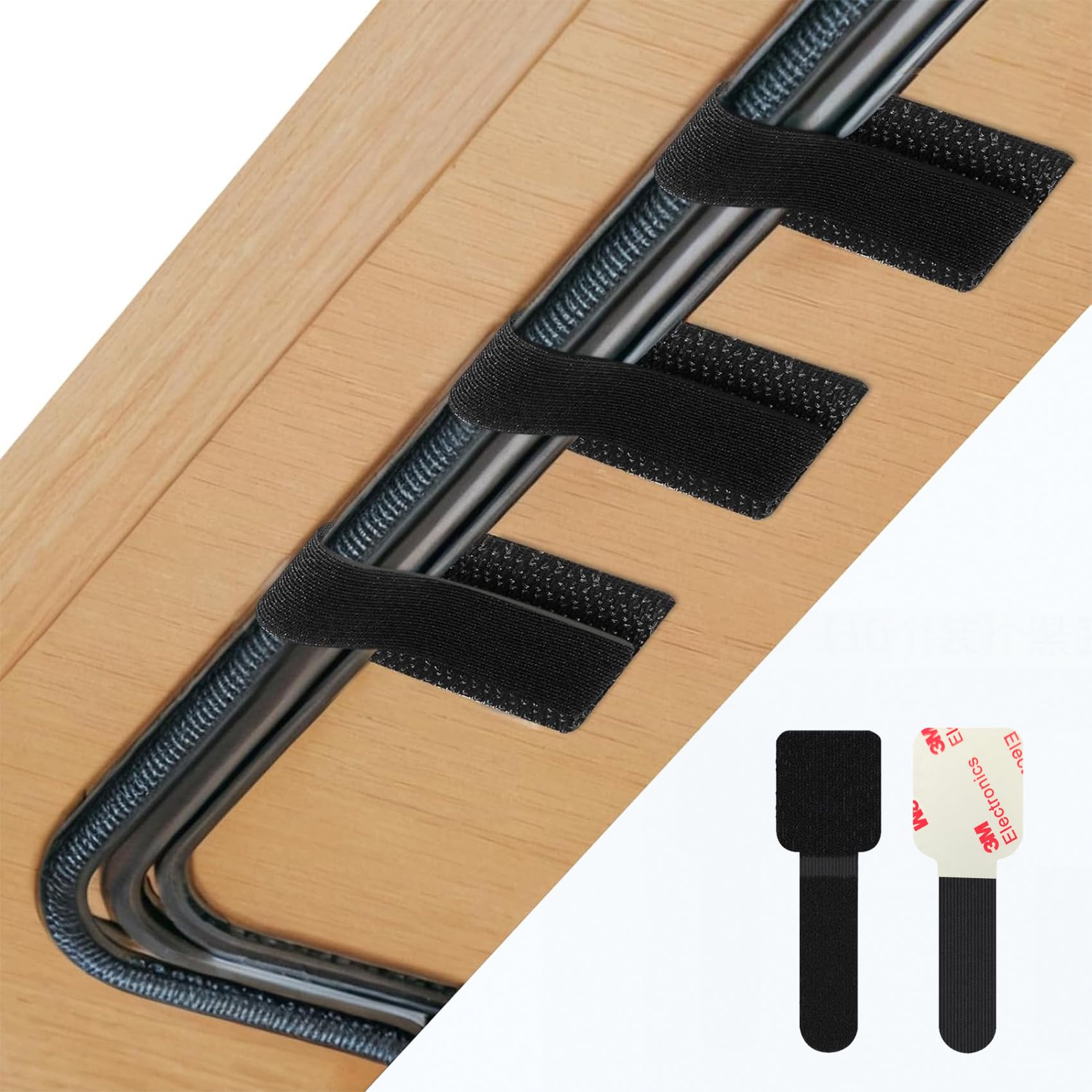Abnii 50 Stück Kabelmanagement Schreibtisch, Kabelbinder Selbstklebend Klettband Kabel Organizer Schreibtisch Kabelhalter Kabelklemmen Kabelclips Kabelbefestigung für TV, Lichterkette, Black