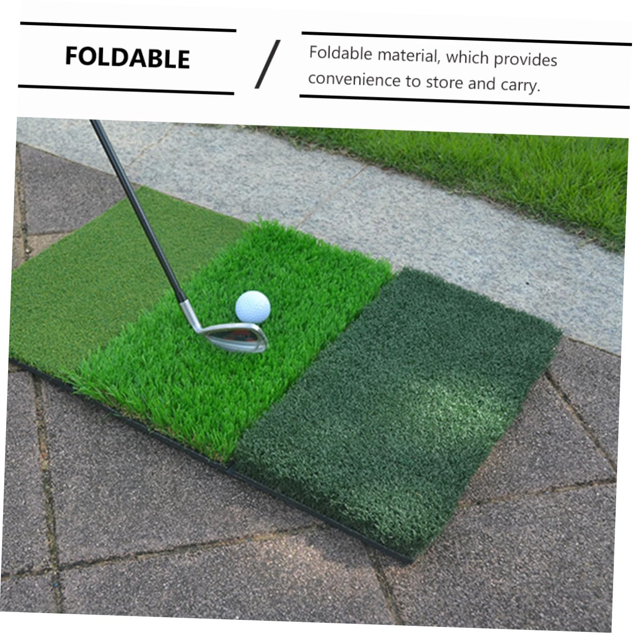 GANAZONO 1pc Combined Golf Practice Mat Long Short Grass Turf Training Aid for Beginners Advanced Players Durable Portable Swing Pad for Home Use
