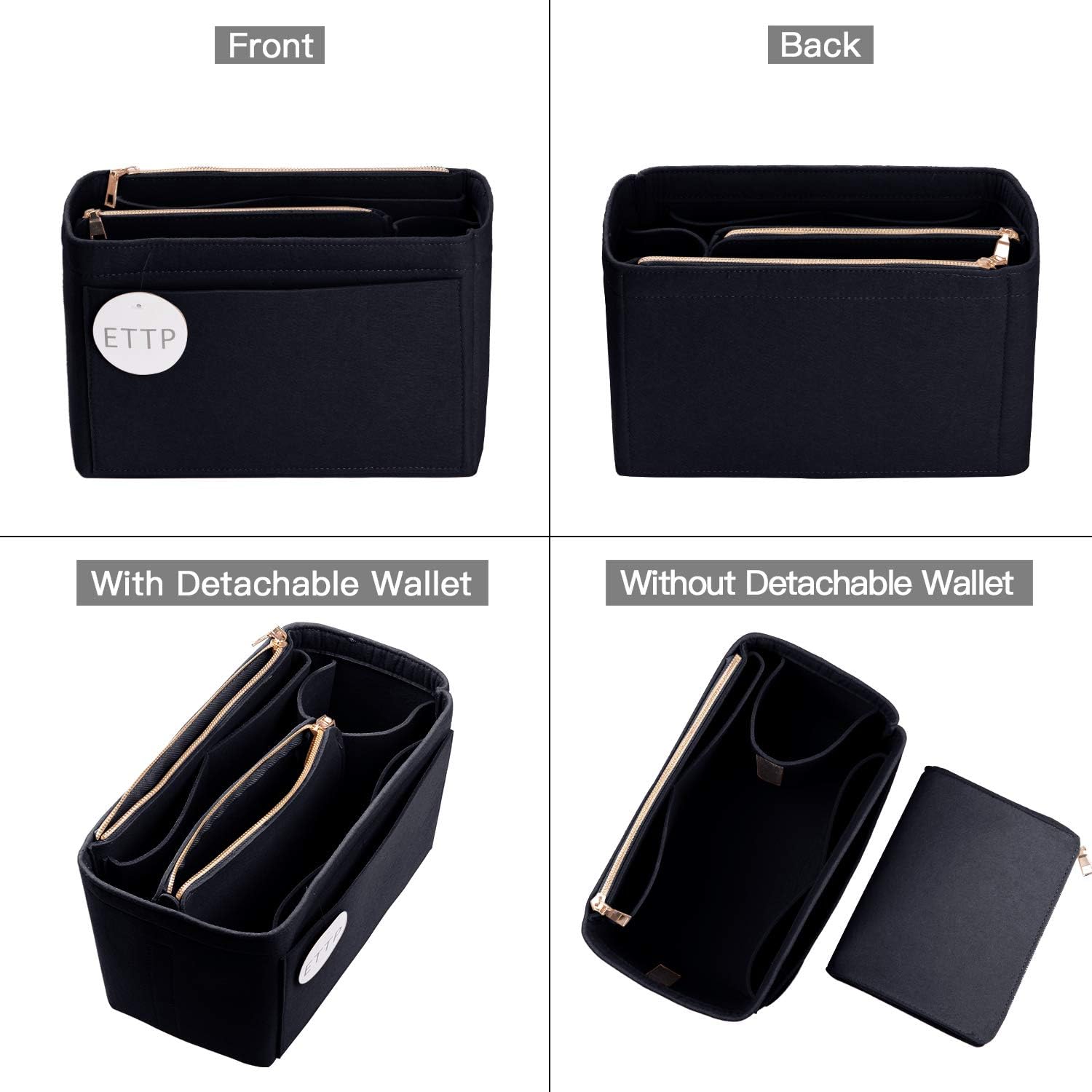 Purse Organizer, Felt Bag Organizer Insert Purse Organizer For LV Speedy, Neverfull, Tote, Handbag,Shaper 5 Sizes - Image 3