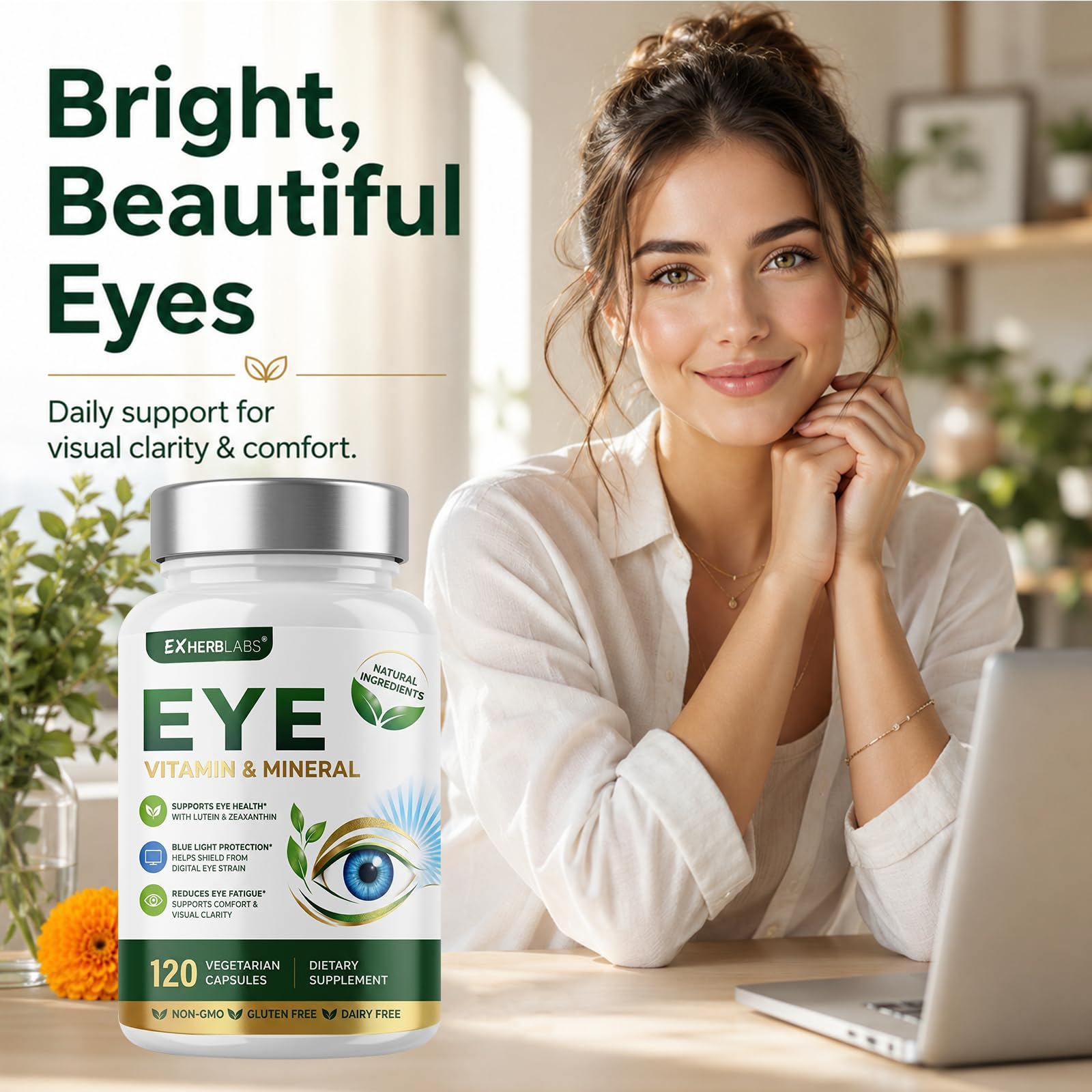 Lutein and Zeaxanthin Supplements, Eye Health Care, 120 Capsules — Amazon image 2