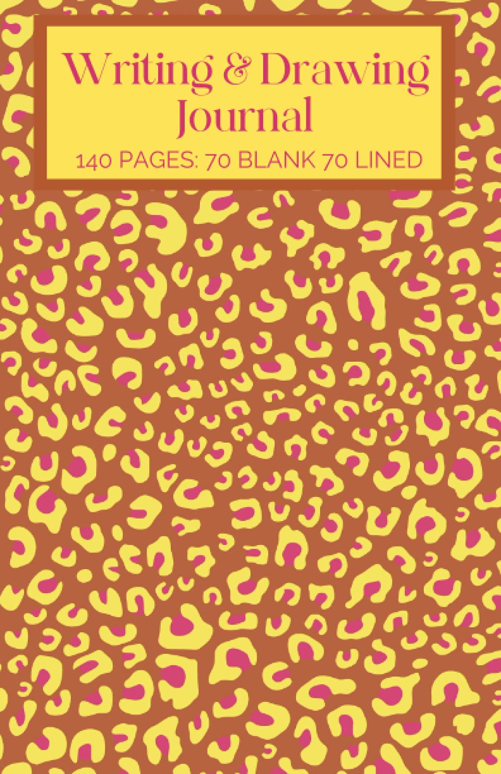 Writing & Drawing Journal: Dual Notebook with Alternate Blank and Lined Paper | Leopard Print Cover