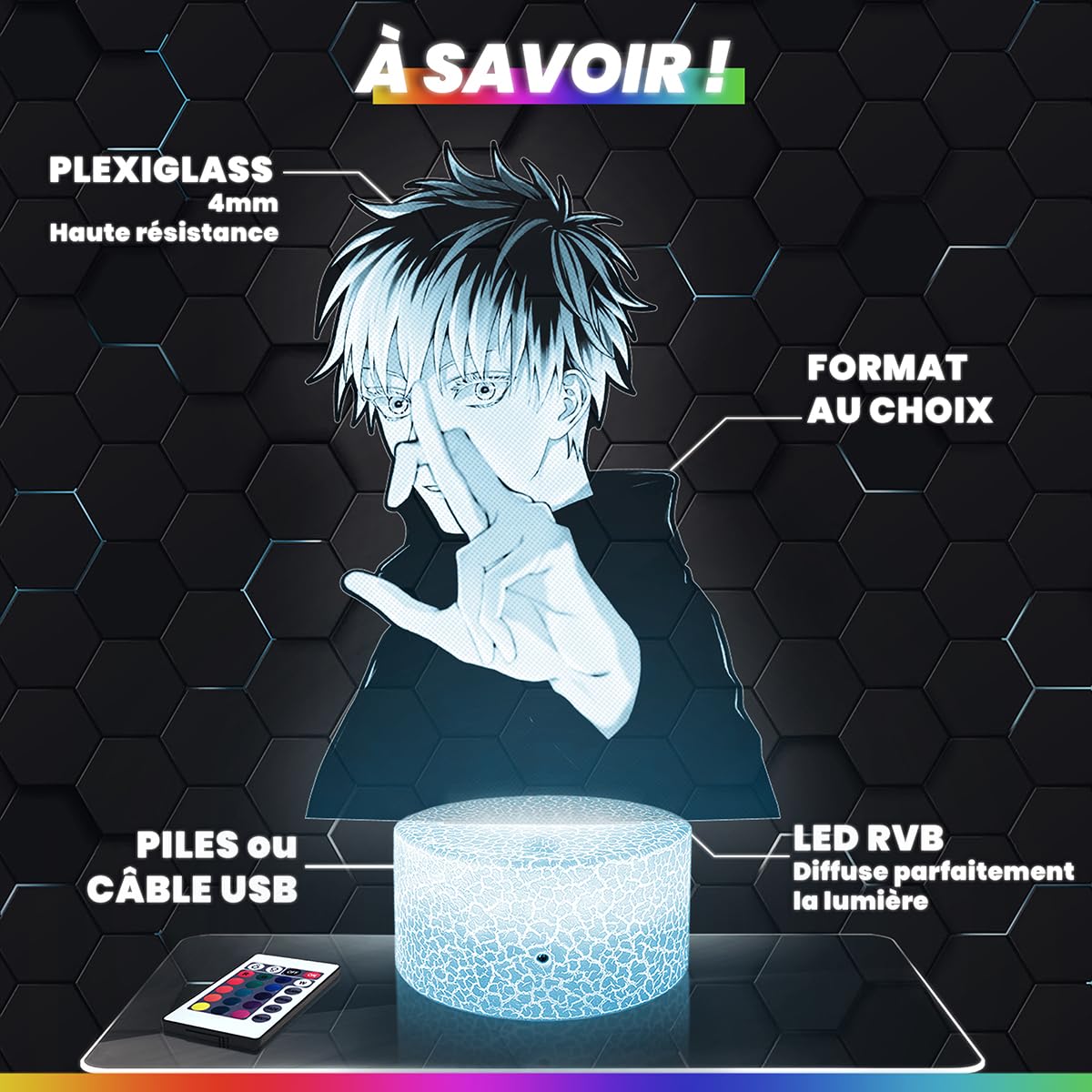 Lampephoto.fr Lampe de chevet, Veilleuse Tactile Jojo's Bizarre Adventure Manga Lampe 3D LED illusion, Idée cadeau Noël anniversaire garçon et fille Lampe de nuit chambre d'enfant ou adulte TOP