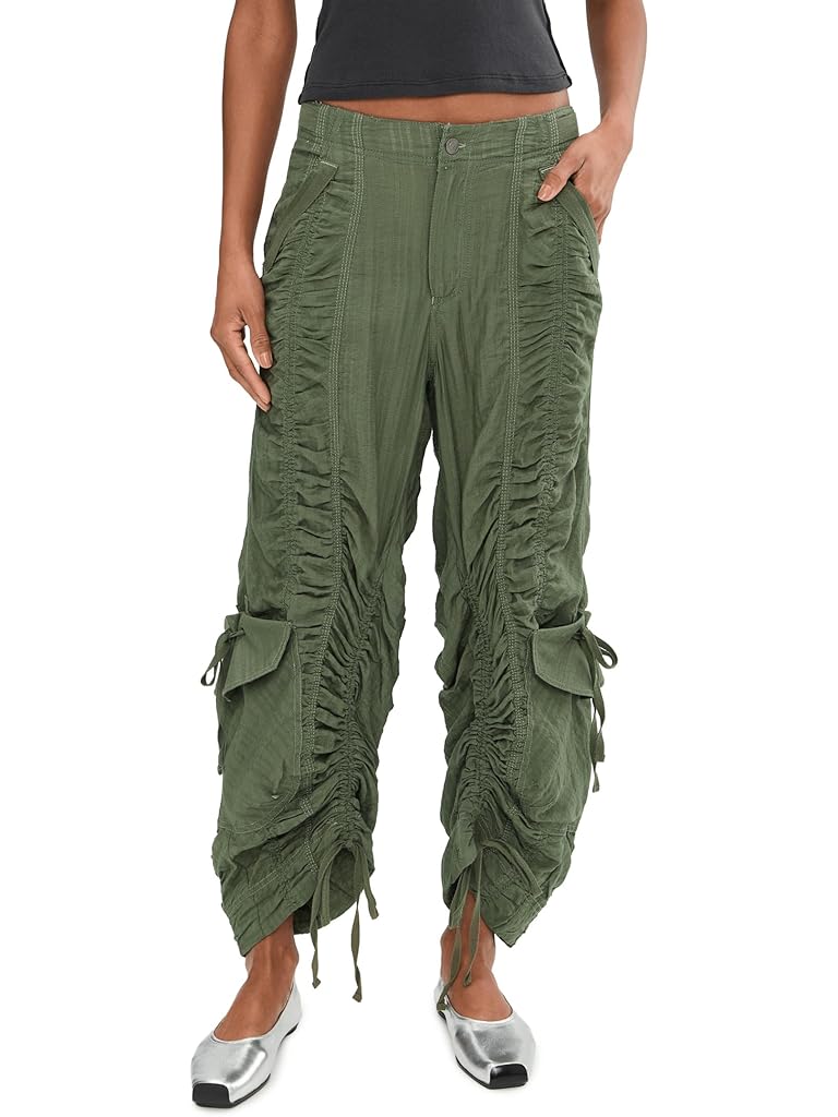 Gray Free People Scorpio Shirred Pants