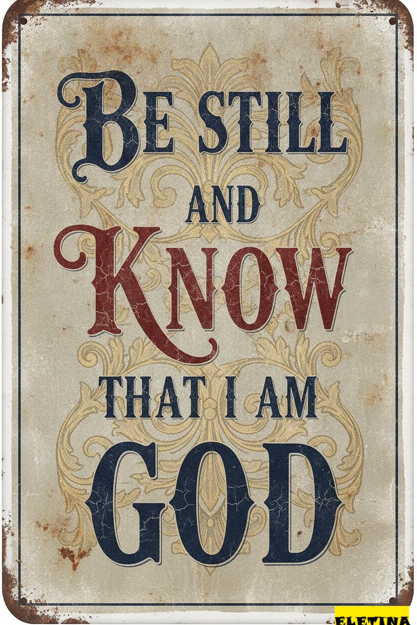 Be Still And Know That I Am God Easter Bible Themed Aluminum Art Christmas Jesus Nativity Wall Decor 8x12in