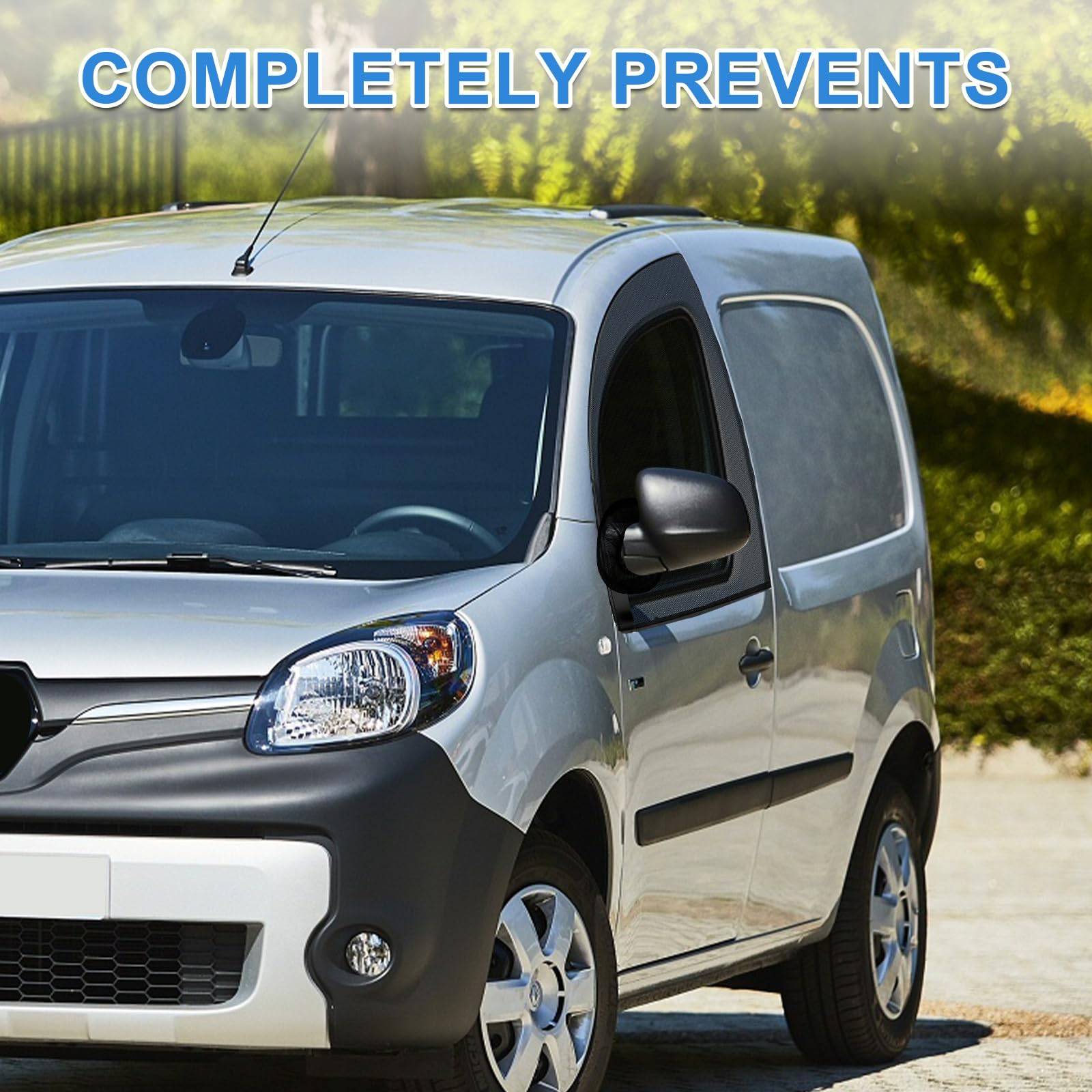 Moustiquaires de Porte Avant Compatibles avec Renault Kangoo 1997-2025, (Paire) 2 Pièces Pare-Soleil de Fenêtre de Voiture Compatibles avec Mercedes-Benz Citan 1997-2025 Maille Respirante pour Camping