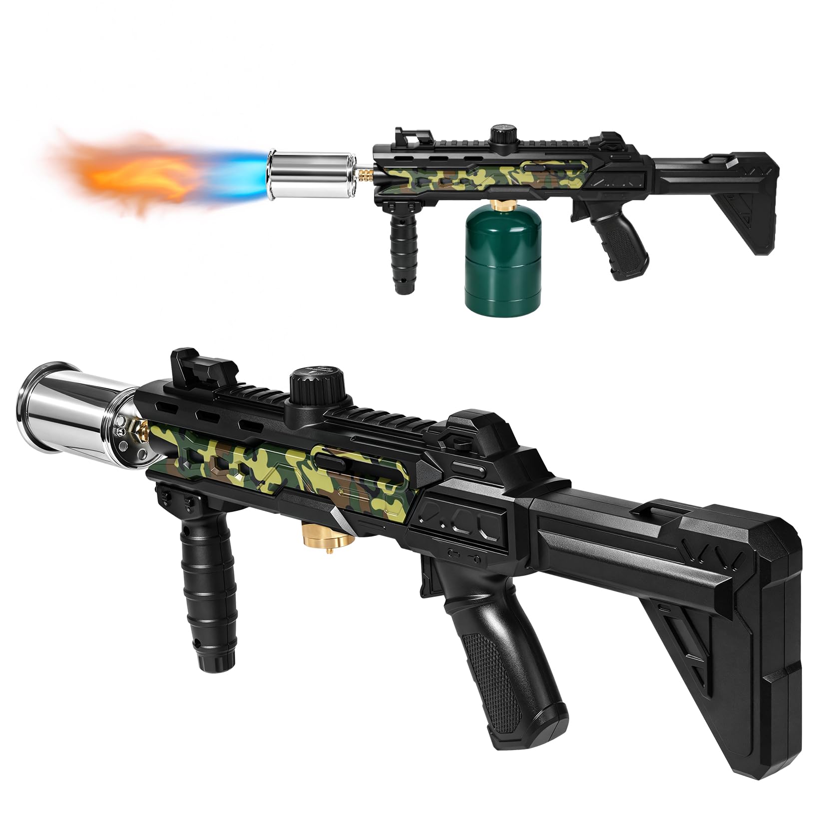 Pistola de antorcha de propano con pistola lanzallamas ajustable | Antorcha táctica de propano para barbacoa, filetes, camping y arranque de carbón (tanque no incluido)
