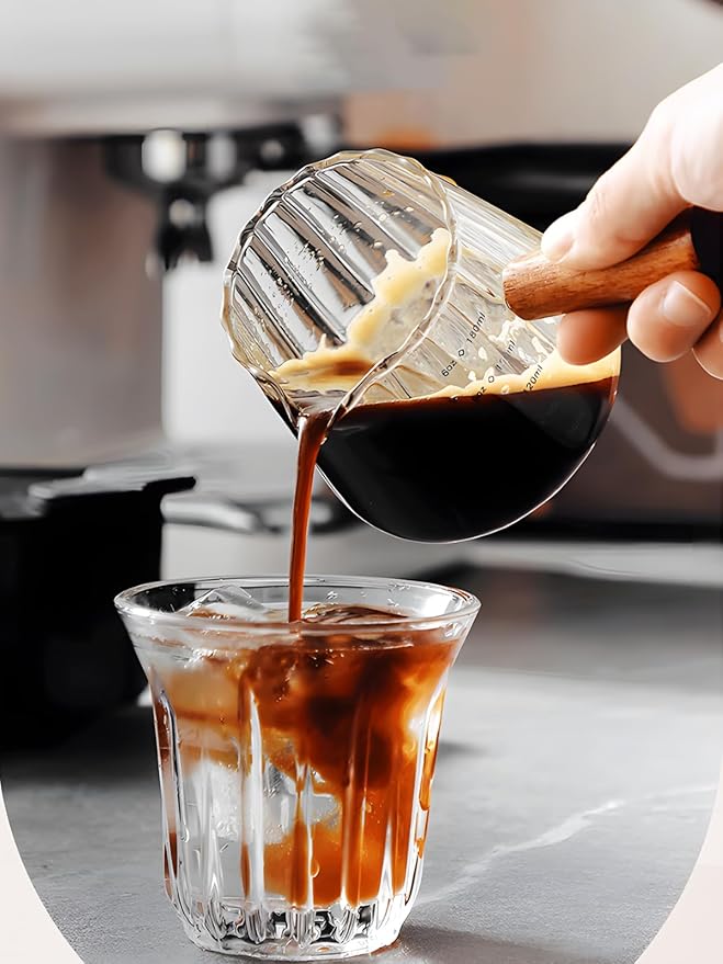 Vaso medidor de espresso de vidrio borosilicato 6 oz miniatura 2