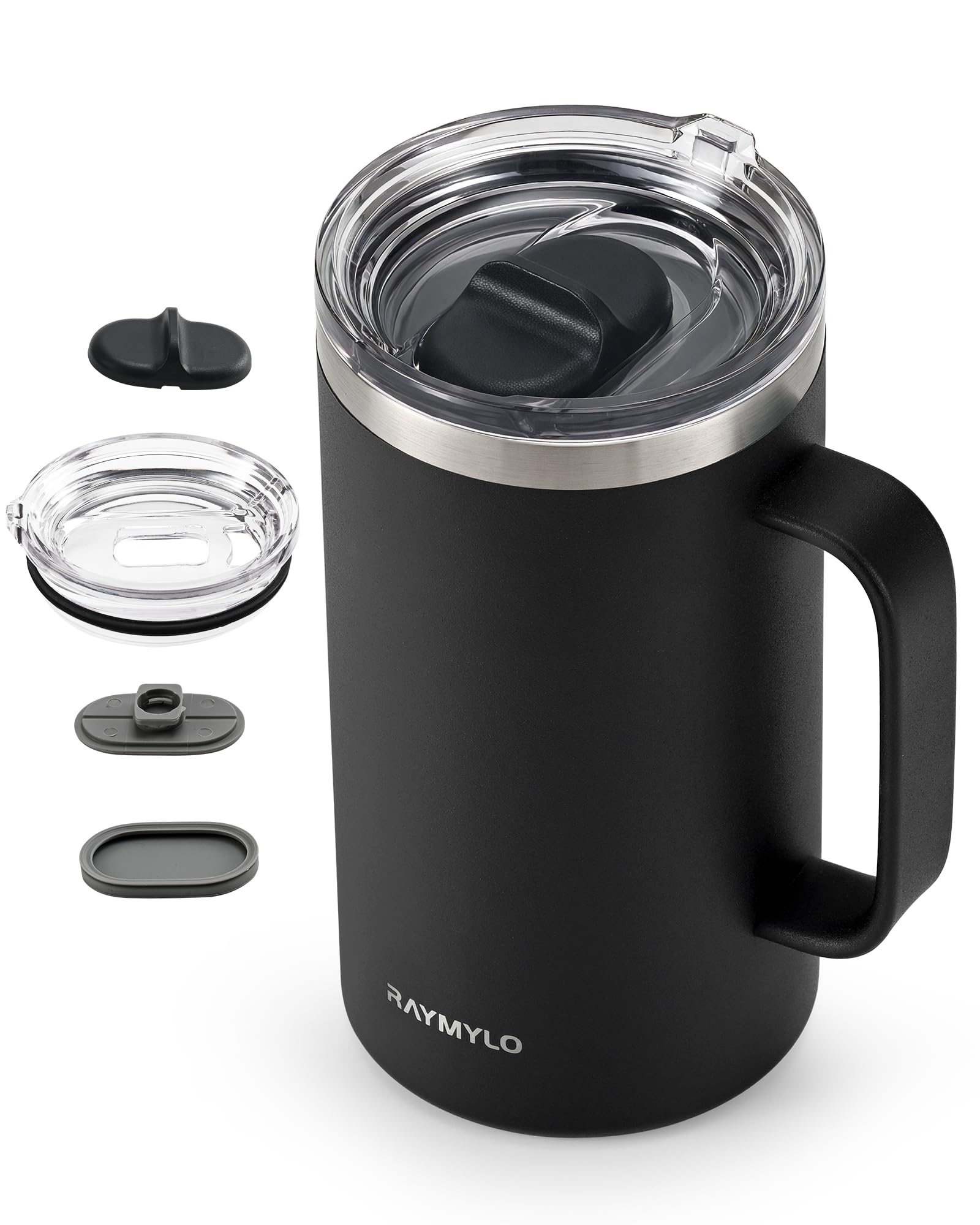 Travel Mug Insulated 700ml with Spill-Proof & Detachable Slider Lid for Thorough Clean, 304 Food-Grade Stainless Steel Double Wall Vacuum Coffee Cup for Office Home, Keeps 9 Hrs Cold - 3 Hours Hot