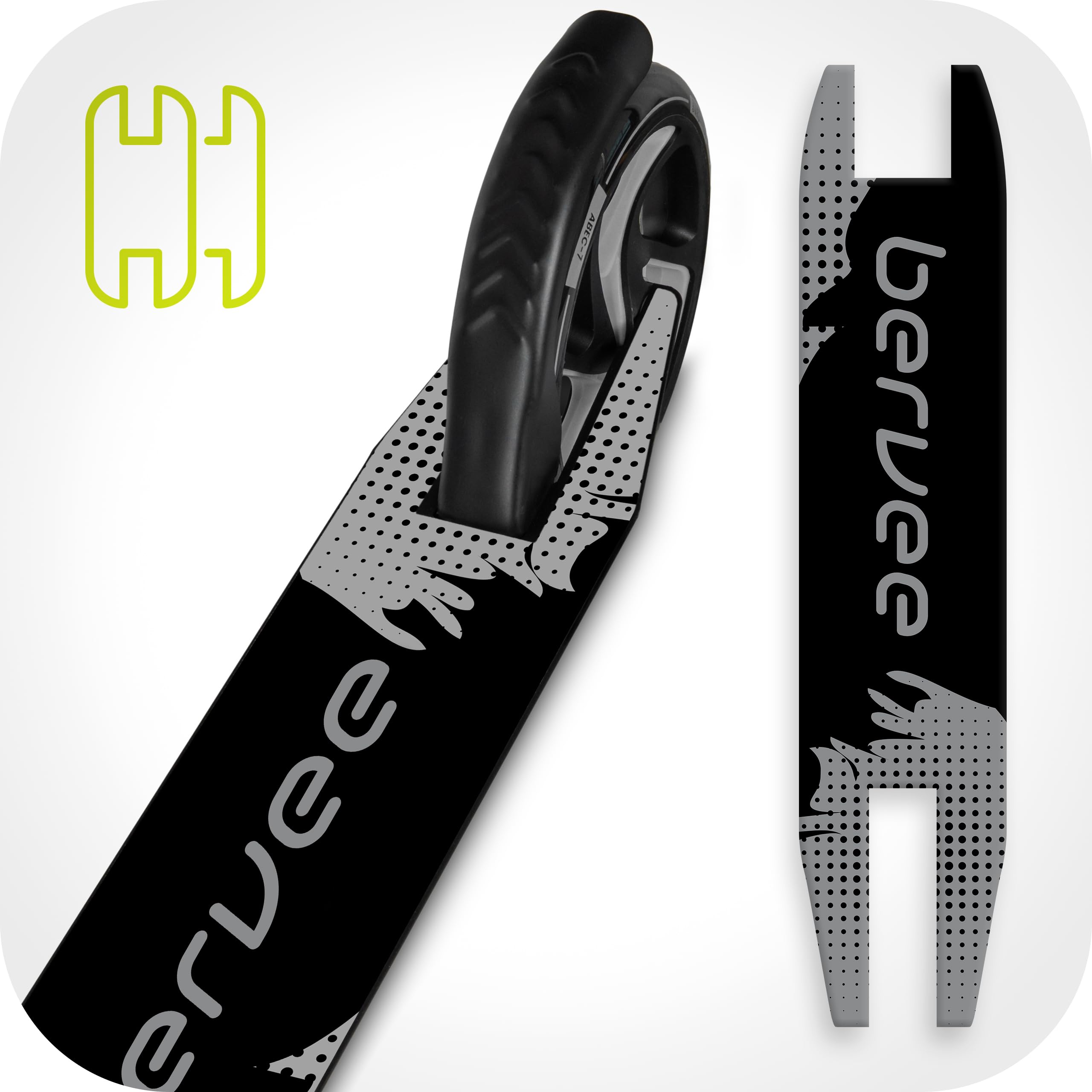 Bergen City Scooter Downtown, składana, lekka, 3,3 kg, aluminium, duże koła 200 mm, z regulacją wysokości, hulajnoga dla dzieci od 6 lat, młodzież, dorośli do 100 kg