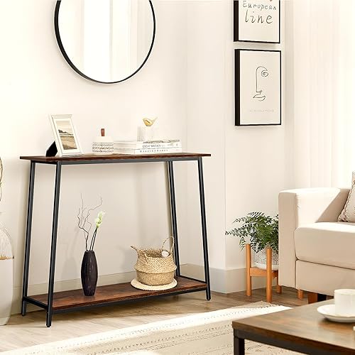 Miniatura 2 de Mesa consola estrecha, mesa detrás del sofá, mesa de sofá de 39.4 pulgadas, mesa de entrada de 3 niveles, mesas consola pequeñas para entrada,