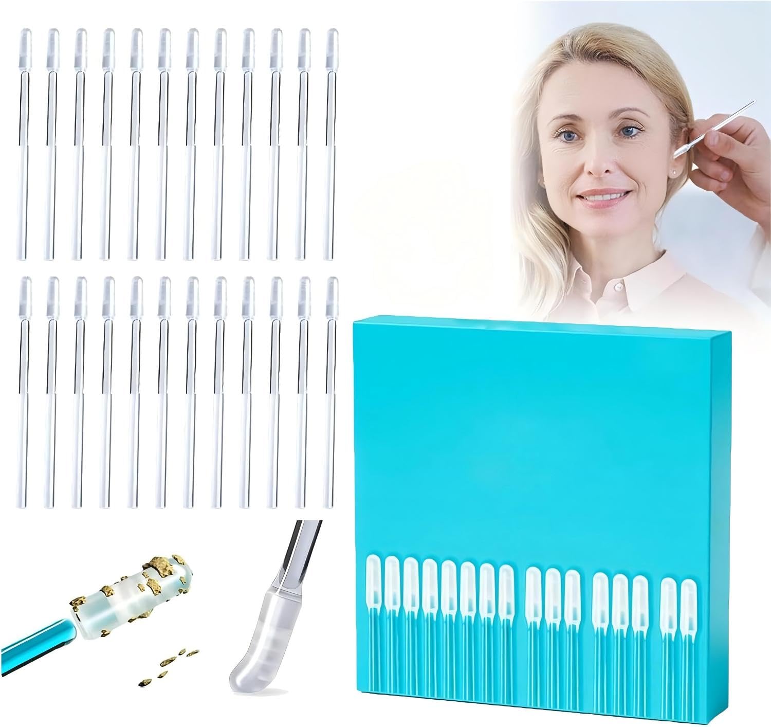 Photo 1 of 48 Pack Earwax Removal Adhesive Swabs, 2026 New Reusable Ear Wax Removal Tools with Dust Cover Packaging