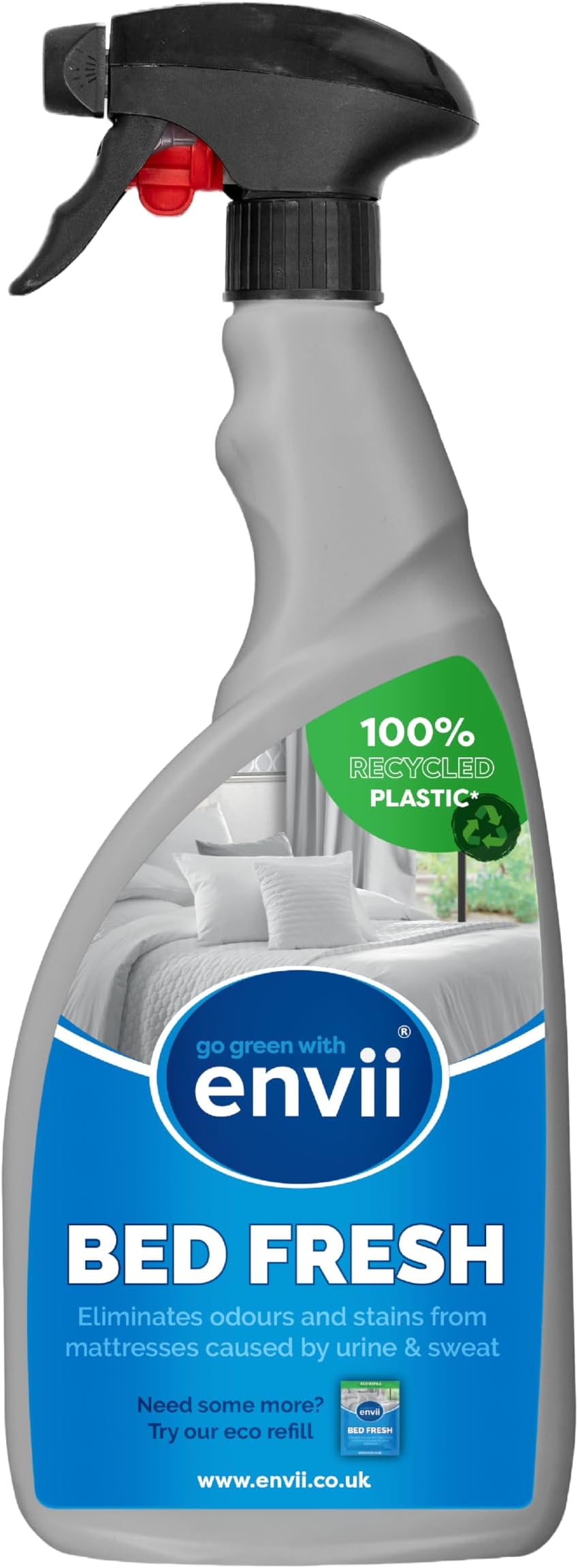 envii Bed Fresh - Natural Mattress Cleaner and Deodoriser - Stain and Urine Remover - Bed Freshener Spray - 750ml